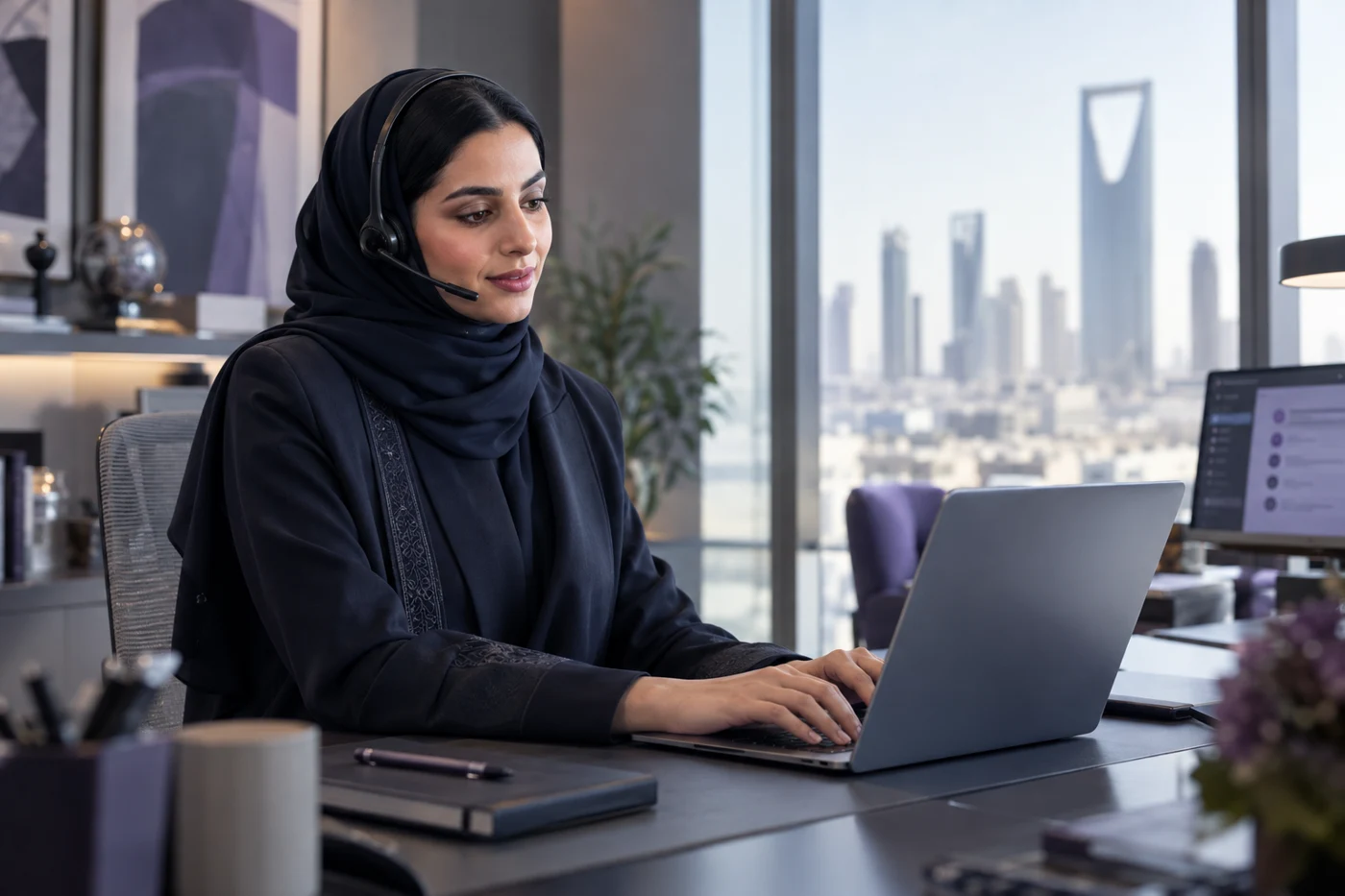 Illustrative Saudi business scene for Email & LinkedIn Outreach